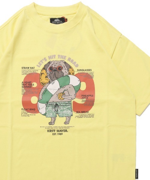 KRIFF MAYER Kid's Collection(クリフメイヤーキッズコレクション)の「【綿100%】パグ89 T(Tシャツ/カットソー・キッズ・レッド/ミント/チャコール/イエロー/オフホワイト/ネイビー・140/150/130/120/170/160)」の5枚目の写真