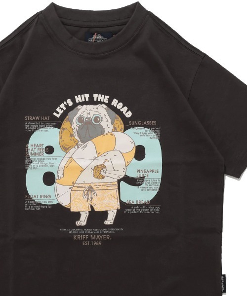 KRIFF MAYER Kid's Collection(クリフメイヤーキッズコレクション)の「【綿100%】パグ89 T(Tシャツ/カットソー・キッズ・レッド/ミント/チャコール/イエロー/オフホワイト/ネイビー・140/150/130/120/170/160)」の2枚目の写真