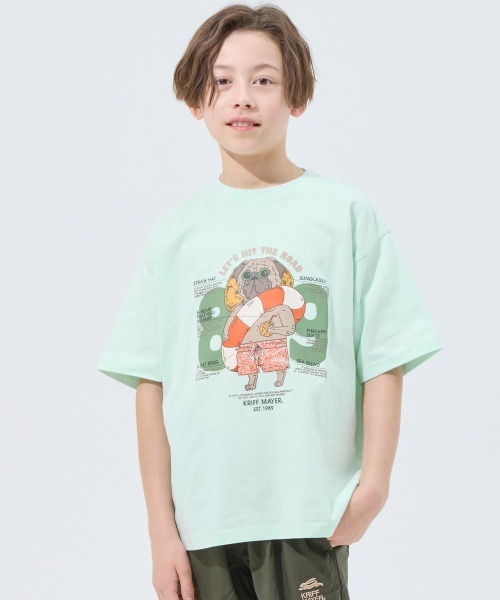 KRIFF MAYER Kid's Collection(クリフメイヤーキッズコレクション)の「【綿100%】パグ89 T(Tシャツ/カットソー・キッズ・レッド/ミント/チャコール/イエロー/オフホワイト/ネイビー・140/150/130/120/170/160)」の3枚目の写真