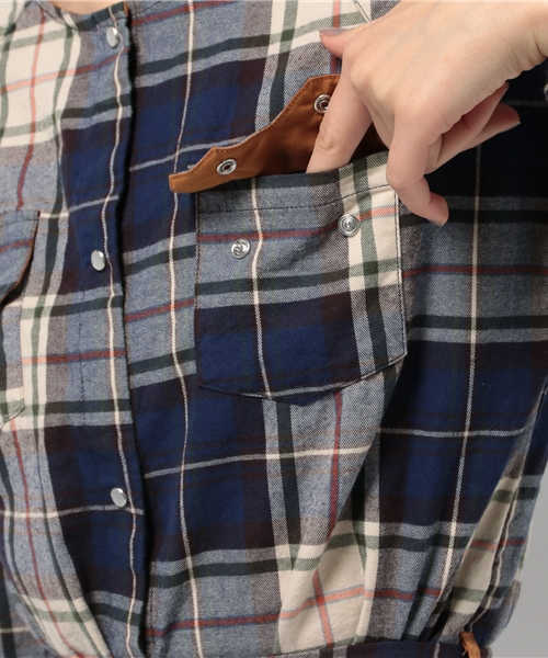 OUTLET（アウトレット）の「【WHO'S WHO gallery】BMウエスタンチェックOP（シャツワンピース・レディース・ベージュ系その他/レッド系その他・FREE）」の7枚目の写真