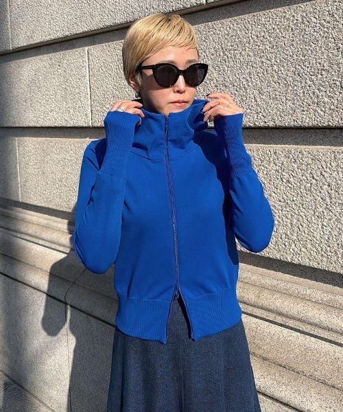 JENNE(ジェンヌ)の「UVカットドライタッチパーカー(ニット/セーター・レディース・ブルー/ブラック/ホワイト・SMALL/MEDIUM/LARGE)」の14枚目の写真
