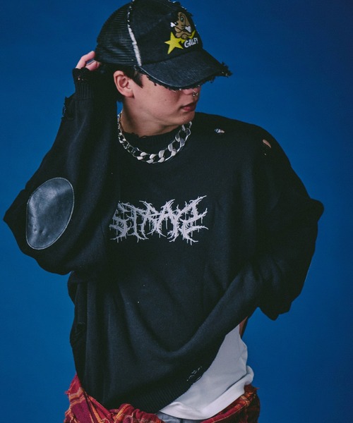 GALFY（ガルフィー）の「GALFY-バチバチピアスニット（ニット/セーター・メンズ・ブラック/グレー/その他1・L/XL）」の6枚目の写真