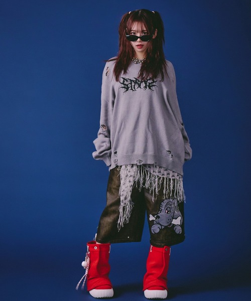 GALFY（ガルフィー）の「GALFY-バチバチピアスニット（ニット/セーター・メンズ・ブラック/グレー/その他1・L/XL）」の14枚目の写真