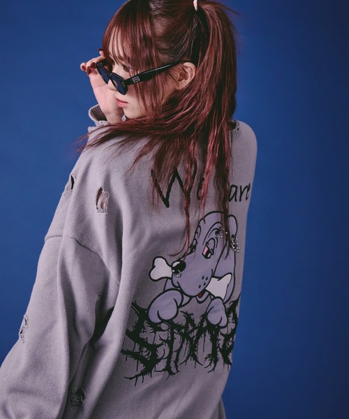 GALFY（ガルフィー）の「GALFY-バチバチピアスニット（ニット/セーター・メンズ・ブラック/グレー/その他1・L/XL）」の11枚目の写真