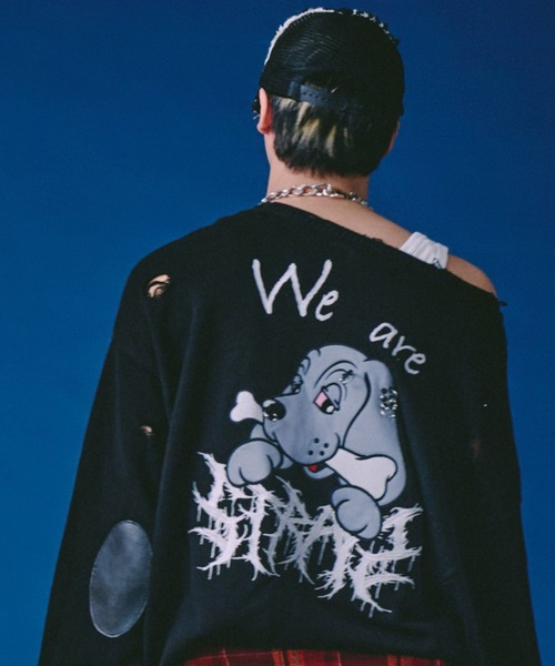 GALFY（ガルフィー）の「GALFY-バチバチピアスニット（ニット/セーター・メンズ・ブラック/グレー/その他1・L/XL）」の4枚目の写真