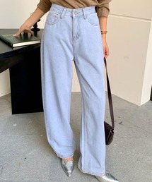 ハイウエストルーズストレートデニムパンツ