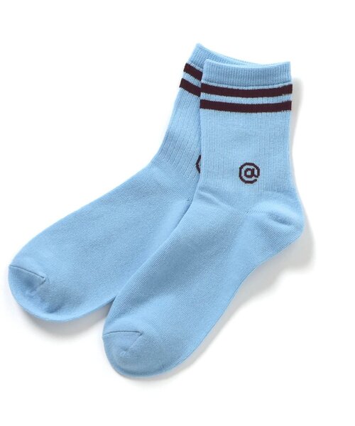 algy（アルジー）の「ダブルラインクルーソックス（ソックス/靴下・キッズ・イエロー/サックスブルー/オフホワイト・24/21）」の2枚目の写真