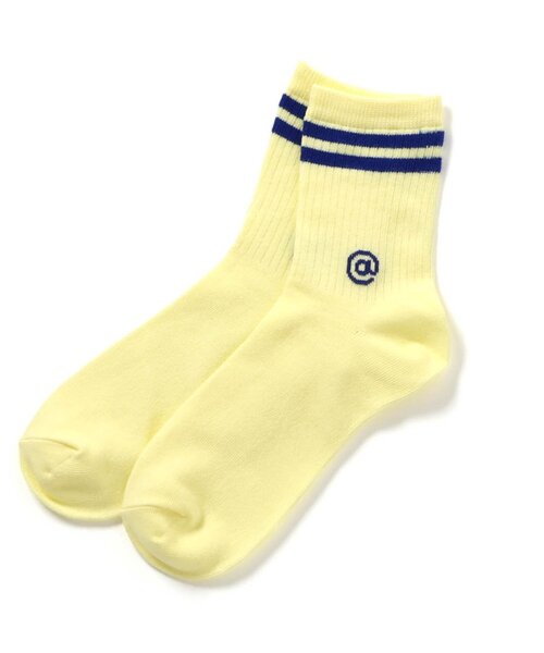 algy（アルジー）の「ダブルラインクルーソックス（ソックス/靴下・キッズ・イエロー/サックスブルー/オフホワイト・24/21）」の3枚目の写真