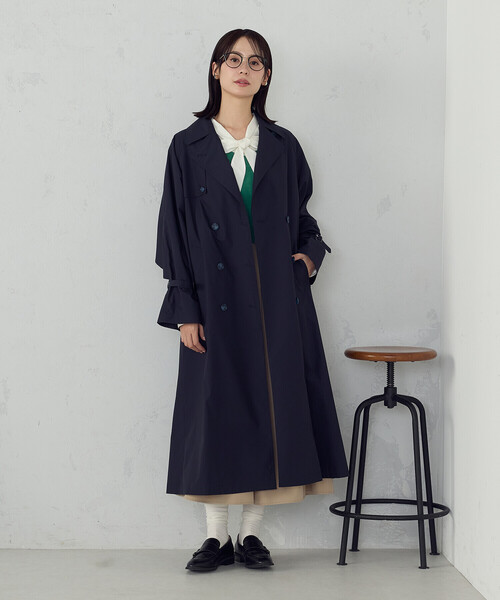 COMME CA ISM(コムサイズム)の「トレンチコート(トレンチコート・レディース・キャメル/ダークネイビー/グレイッシュベージュ・FREE)」の3枚目の写真