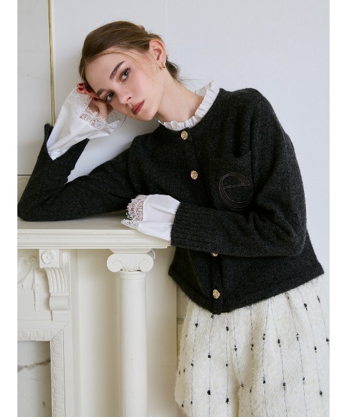Attachedcollrモヘアカーディガン（ノーカラージャケット）｜EIMY