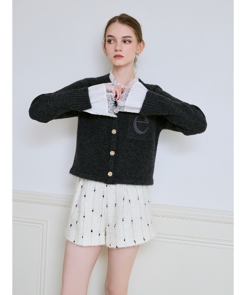 Attachedcollrモヘアカーディガン（ノーカラージャケット）｜EIMY