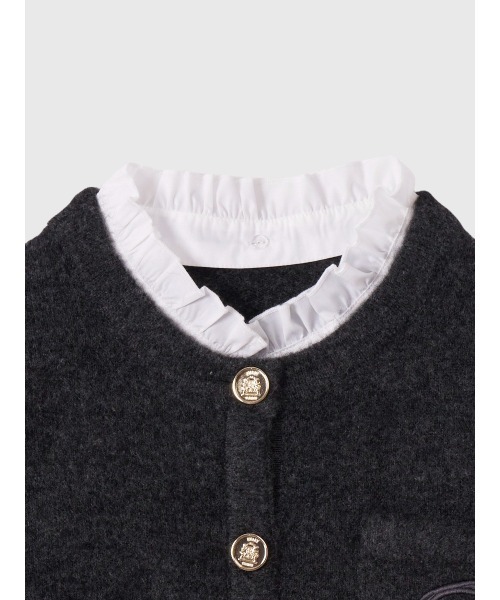 EIMY ISTOIRE（エイミーイストワール）の「Attachedcollrモヘアカーディガン（ノーカラージャケット・レディース・チャコールグレー/ライトピンク・F）」の20枚目の写真