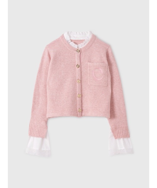 EIMY ISTOIRE（エイミーイストワール）の「Attachedcollrモヘアカーディガン（ノーカラージャケット・レディース・チャコールグレー/ライトピンク・F）」の22枚目の写真