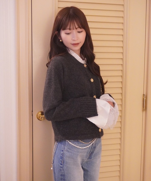 Attachedcollrモヘアカーディガン（ノーカラージャケット）｜EIMY