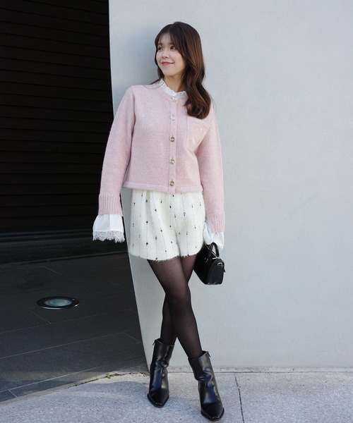 Attachedcollrモヘアカーディガン（ノーカラージャケット）｜EIMY