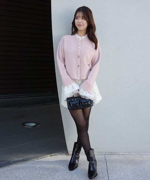 Attachedcollrモヘアカーディガン（ノーカラージャケット）｜EIMY