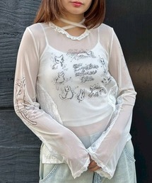 Candy Stripper | ADORES YOU SHEER トップス(Tシャツ/カットソー)