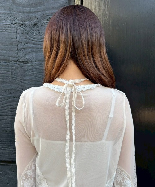 Candy Stripper（キャンディストリッパー）の「ADORES YOU SHEER トップス（Tシャツ/カットソー・レディース・ブラック/アイボリー/ピンク・FREE）」の9枚目の写真