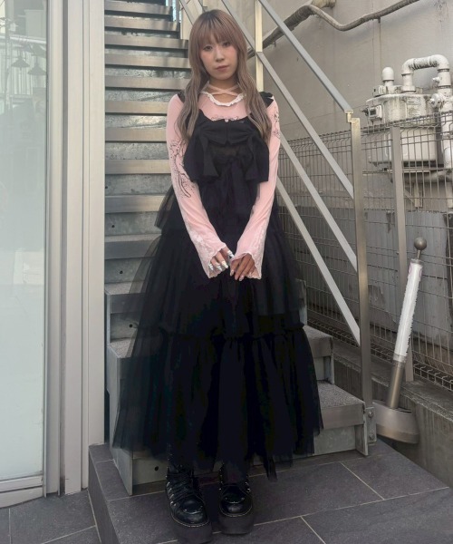 Candy Stripper（キャンディストリッパー）の「ADORES YOU SHEER トップス（Tシャツ/カットソー・レディース・ブラック/アイボリー/ピンク・FREE）」の13枚目の写真