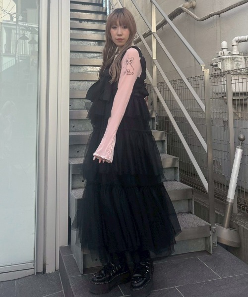 Candy Stripper（キャンディストリッパー）の「ADORES YOU SHEER トップス（Tシャツ/カットソー・レディース・ブラック/アイボリー/ピンク・FREE）」の14枚目の写真