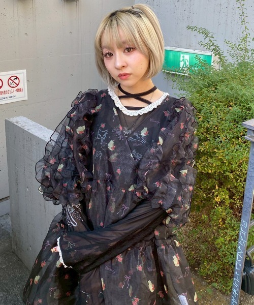 Candy Stripper（キャンディストリッパー）の「ADORES YOU SHEER トップス（Tシャツ/カットソー・レディース・ブラック/アイボリー/ピンク・FREE）」の18枚目の写真