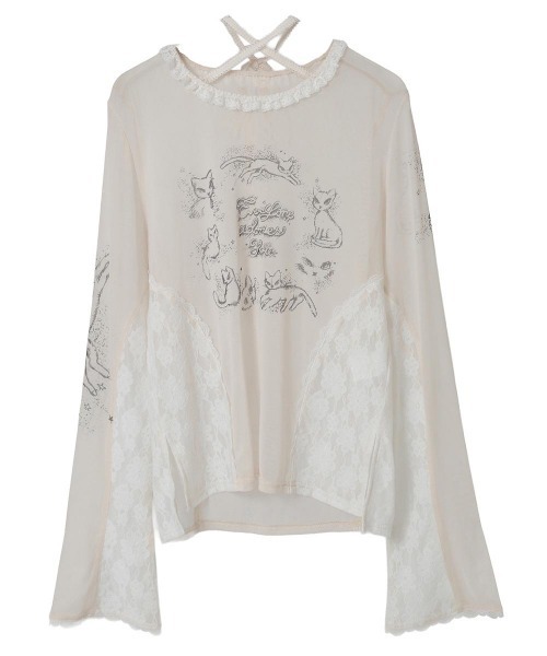 Candy Stripper（キャンディストリッパー）の「ADORES YOU SHEER トップス（Tシャツ/カットソー・レディース・ブラック/アイボリー/ピンク・FREE）」の21枚目の写真