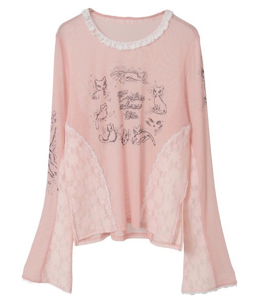 Candy Stripper（キャンディストリッパー）の「ADORES YOU SHEER トップス（Tシャツ/カットソー・レディース・ブラック/アイボリー/ピンク・FREE）」の22枚目の写真