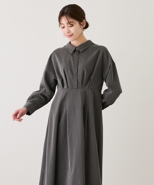 Jayro(ジャイロ)の「2WAYウエストタックシャツワンピース(シャツワンピース・レディース・ホワイト系その他/ダークブラウン/チャコールグレー・M)」の18枚目の写真