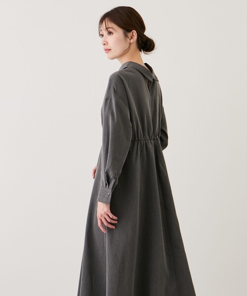 Jayro(ジャイロ)の「2WAYウエストタックシャツワンピース(シャツワンピース・レディース・ホワイト系その他/ダークブラウン/チャコールグレー・M)」の20枚目の写真