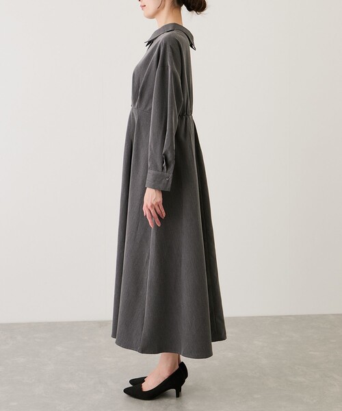 Jayro(ジャイロ)の「2WAYウエストタックシャツワンピース(シャツワンピース・レディース・ホワイト系その他/ダークブラウン/チャコールグレー・M)」の13枚目の写真