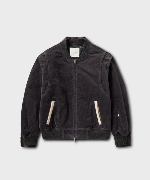 NONBLANK(ノンブランク)の「ベルベットジップアップブルゾン_GREY(ブルゾン・メンズ・グレー・M/L/XL)」の1枚目の写真