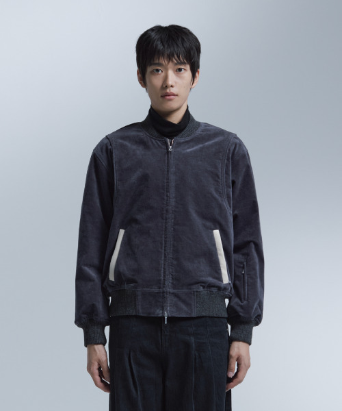 NONBLANK(ノンブランク)の「ベルベットジップアップブルゾン_GREY(ブルゾン・メンズ・グレー・M/L/XL)」の11枚目の写真