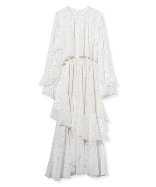 SNIDEL（スナイデル）の「ブラウスレイヤードフリルワンピース（ワンピース・レディース・ピンク/ミント/ドット・0/1）」の3枚目の写真