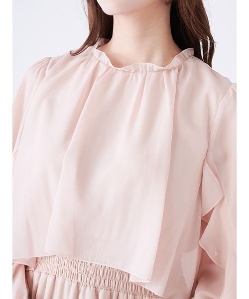 SNIDEL（スナイデル）の「ブラウスレイヤードフリルワンピース（ワンピース・レディース・ピンク/ミント/ドット・0/1）」の8枚目の写真