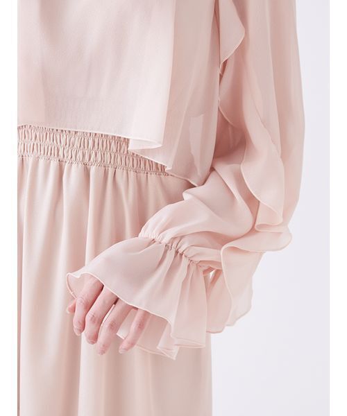 SNIDEL（スナイデル）の「ブラウスレイヤードフリルワンピース（ワンピース・レディース・ピンク/ミント/ドット・0/1）」の9枚目の写真