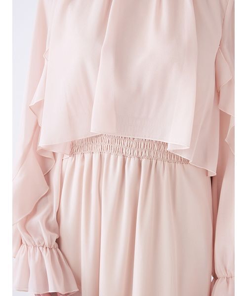 SNIDEL（スナイデル）の「ブラウスレイヤードフリルワンピース（ワンピース・レディース・ピンク/ミント/ドット・0/1）」の10枚目の写真