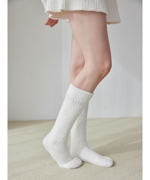 gelato pique（ジェラートピケ）の「ロゴフリルソックス（その他ルームウェア・レディース・オフホワイト/ピンク・F）」の6枚目の写真
