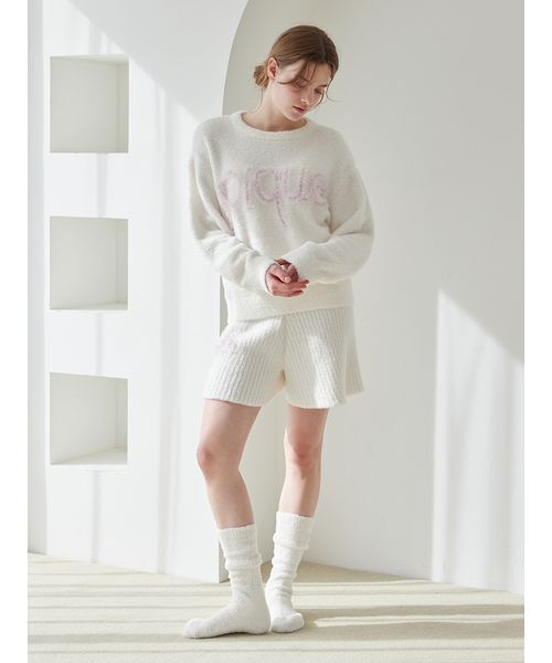 gelato pique（ジェラートピケ）の「ロゴフリルソックス（その他ルームウェア・レディース・オフホワイト/ピンク・F）」の7枚目の写真