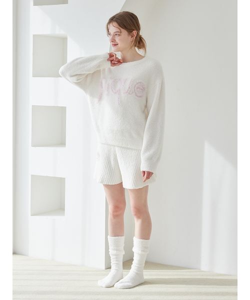gelato pique（ジェラートピケ）の「ロゴフリルソックス（その他ルームウェア・レディース・オフホワイト/ピンク・F）」の8枚目の写真