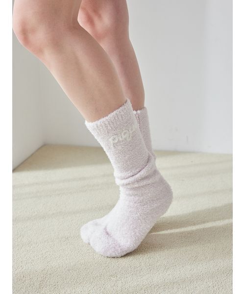 gelato pique（ジェラートピケ）の「ロゴフリルソックス（その他ルームウェア・レディース・オフホワイト/ピンク・F）」の9枚目の写真