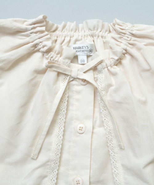 MARKEY'S(マーキーズ)の「ローンビッグカラーノースリーブブラウス(シャツ/ブラウス・キッズ・ホワイト/ブラック・100/150/140/130/120/110/90)」の14枚目の写真