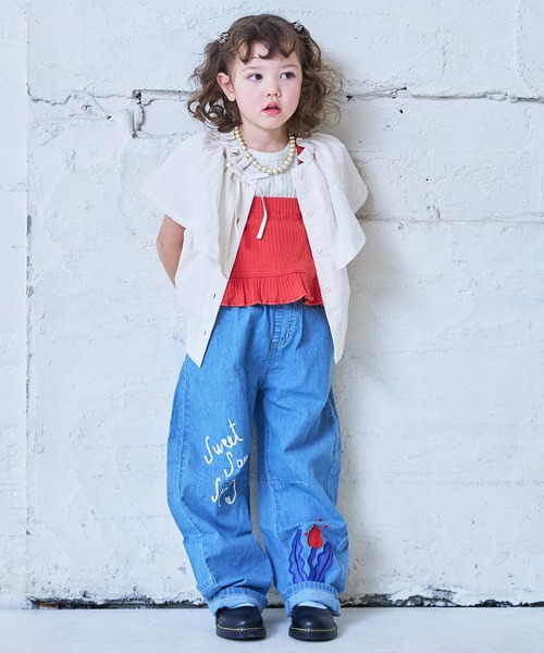 MARKEY'S(マーキーズ)の「ローンビッグカラーノースリーブブラウス(シャツ/ブラウス・キッズ・ホワイト/ブラック・100/150/140/130/120/110/90)」の5枚目の写真