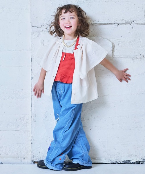 MARKEY'S(マーキーズ)の「ローンビッグカラーノースリーブブラウス(シャツ/ブラウス・キッズ・ホワイト/ブラック・100/150/140/130/120/110/90)」の6枚目の写真