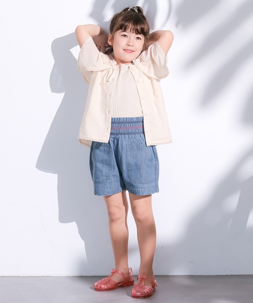 MARKEY'S(マーキーズ)の「ローンビッグカラーノースリーブブラウス(シャツ/ブラウス・キッズ・ホワイト/ブラック・100/150/140/130/120/110/90)」の8枚目の写真