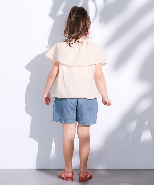 MARKEY'S(マーキーズ)の「ローンビッグカラーノースリーブブラウス(シャツ/ブラウス・キッズ・ホワイト/ブラック・100/150/140/130/120/110/90)」の9枚目の写真