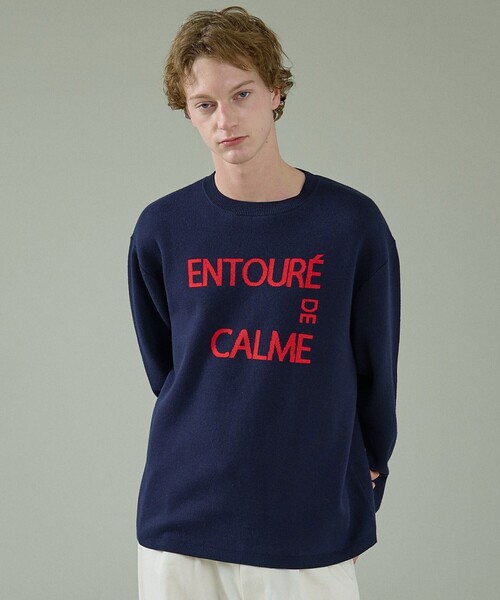 ABAHOUSE(アバハウス)の「【2026NEW】ジャガードロゴニット プルオーバー / オーバーサイズ / LE TRIO ABAHOUSE(ニット/セーター・メンズ・ネイビー/ベージュ/グリーン・48/46)」の3枚目の写真