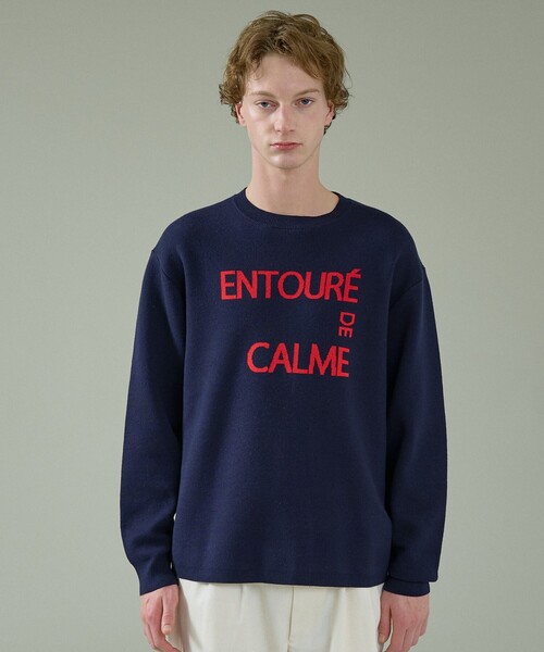 ABAHOUSE(アバハウス)の「【2026NEW】ジャガードロゴニット プルオーバー / オーバーサイズ / LE TRIO ABAHOUSE(ニット/セーター・メンズ・ネイビー/ベージュ/グリーン・48/46)」の5枚目の写真