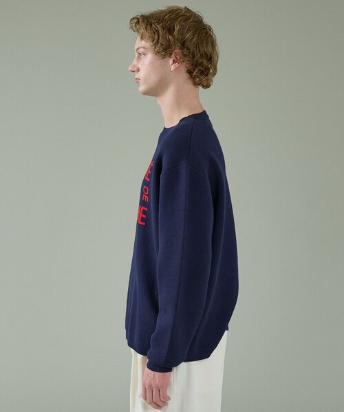 ABAHOUSE(アバハウス)の「【2026NEW】ジャガードロゴニット プルオーバー / オーバーサイズ / LE TRIO ABAHOUSE(ニット/セーター・メンズ・ネイビー/ベージュ/グリーン・48/46)」の6枚目の写真