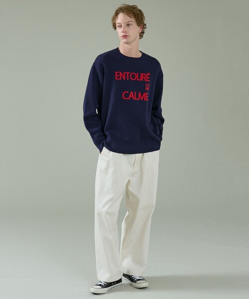 ABAHOUSE(アバハウス)の「【2026NEW】ジャガードロゴニット プルオーバー / オーバーサイズ / LE TRIO ABAHOUSE(ニット/セーター・メンズ・ネイビー/ベージュ/グリーン・48/46)」の12枚目の写真