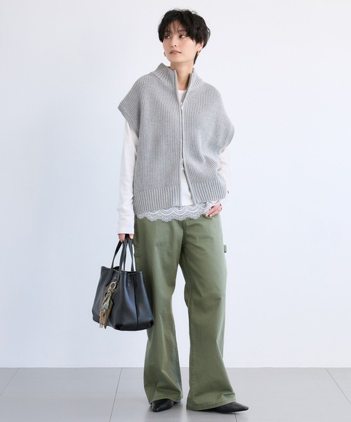 BARNYARDSTORM（バンヤードストーム）の「BARNYARDSTORM / アゼアミZIPハルベスト / ハンドウォッシャブル（ベスト・レディース・グレー/ベージュ/ホワイト・FREE）」の4枚目の写真